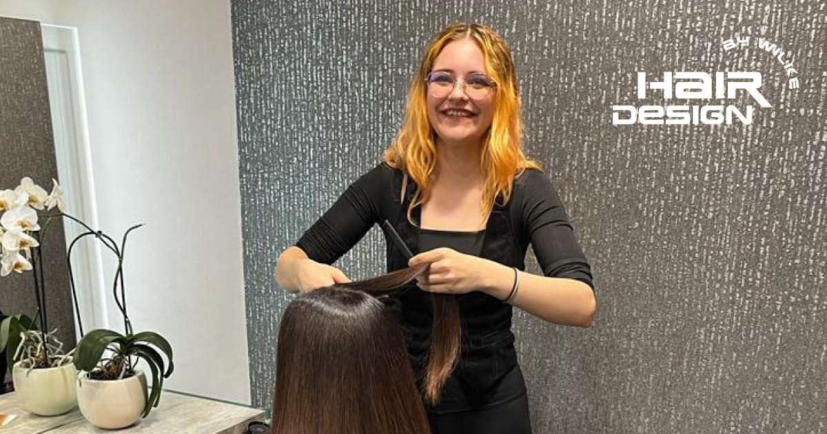 Porträt von Judith, unserer frischen Lehrlingskraft im Friseursalon