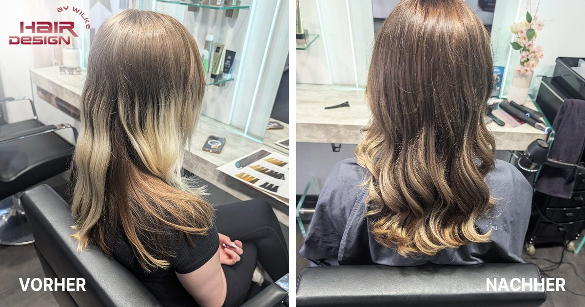 Balayage-Korrektur mit kühlem Übergang