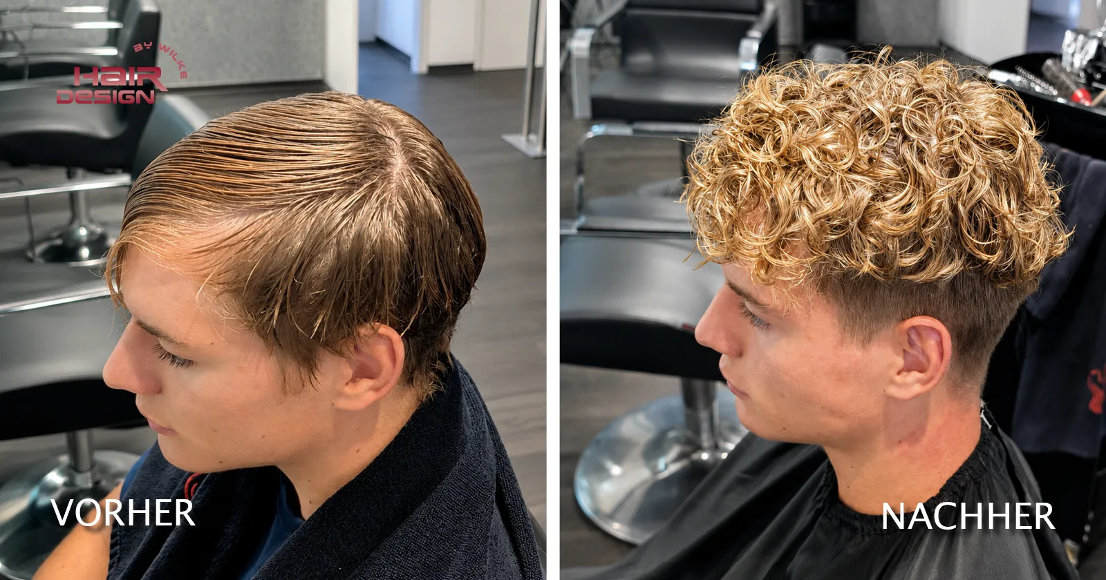Vorher/Nachher Frisur, Natürlicher haarschnitt für Herren